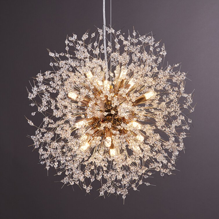 Hashtag Home Shugar Modern 12-Lights Crystal Beaded Chandelier